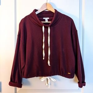 Forever 21 Maroon Cropped Sweatshirt